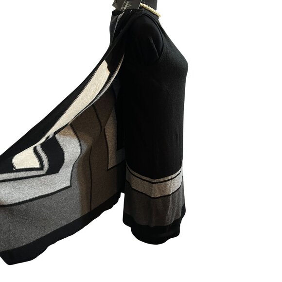 Vertigo Claudia Cape Knit Sweater Dress Womens Pullover Lambswool Mini Stripe - Picture 5 of 16